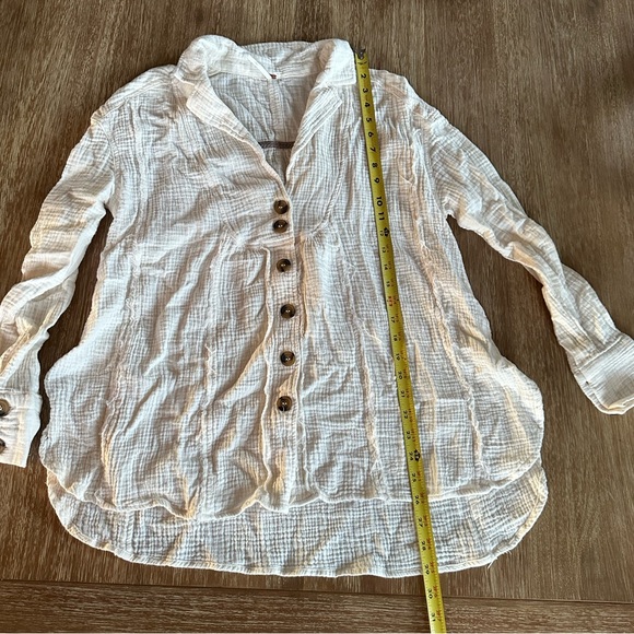 Free People Button Front Long Sleeve Tunic Top - Picture 14 of 14